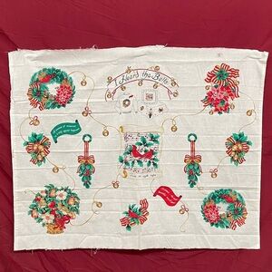 VTG Wamsutta OTC Christmas Cut and Sew applique panel for sweater, pillows, more